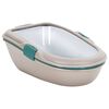 vidaXL Котешка тоалетна, кафяво и бяло, 69,5x47x26 см, PP