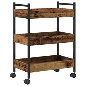 vidaXL Кухненска количка Старо дърво 50 x 30 x 70 см