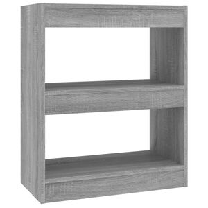 vidaXL Библиотека/разделител за стая, сив сонома, 60x30x72 см