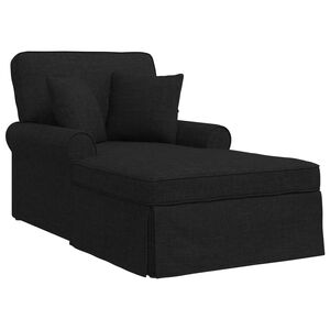 vidaXL Шезлонг с пола 3 бр. Черен текстил 91 x 157 x 91 см