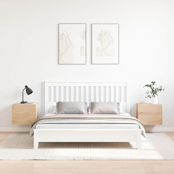 vidaXL Нощно шкафче 2 pcs Естествен 39 x 34 x 33 см Масивно дърво бор