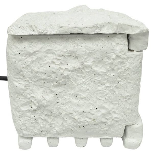 vidaXL Градински контакт, 4 слота, водоустойчива смола, бял