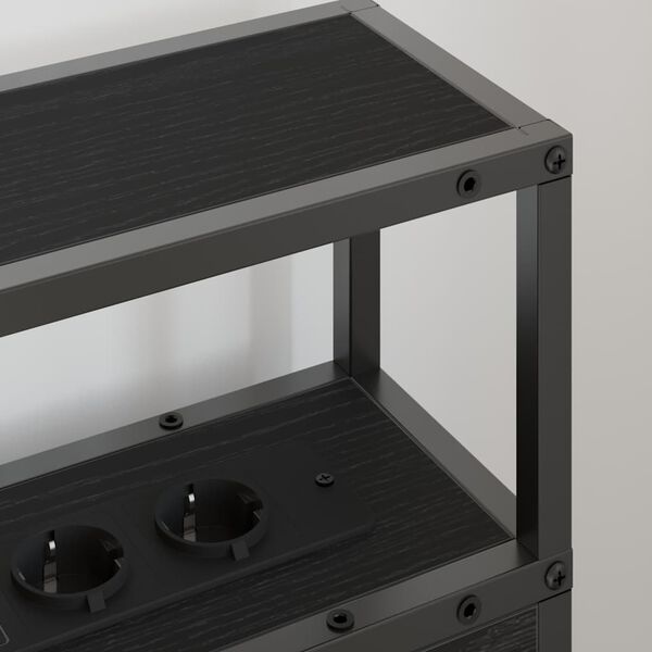 vidaXL Табла за съхранение с рафт Черен дъб 100 cm Инженерно дърво