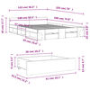 vidaXL Рамка за легло с чекмедже опушен дъб 140x190 см инженерно дърво