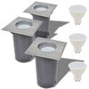 vidaXL Градински LED лампи за вграждане в земя, 3 бр, квадратни