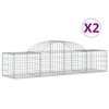vidaXL Габионни кошници арка 2 бр 200x50x40/60 см поцинковано желязо