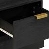 vidaXL Нощно шкафче, черно, 40x33x46 см, мангово дърво масив