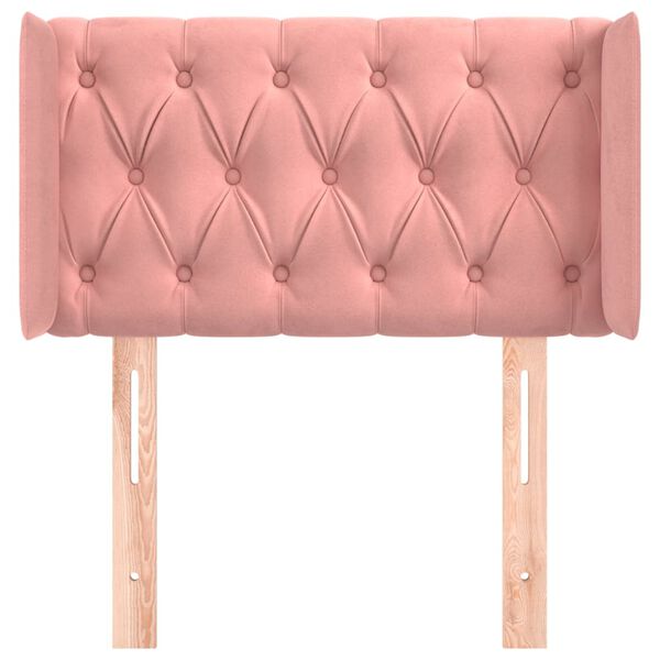 vidaXL Горна табла за легло, розова, 83x16x78/88 см, кадифе