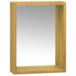 vidaXL Шкаф с огледало, 30x10x40 см, тиково дърво масив