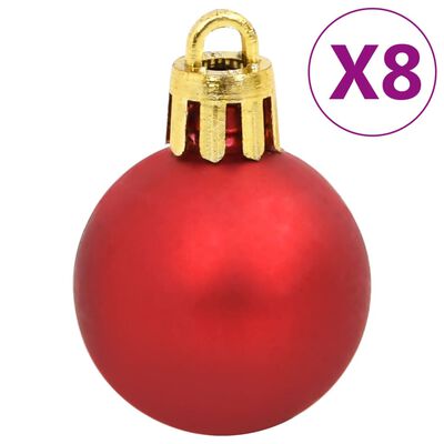 vidaXL Коледни топки от 111 части червени/зелени/златисти полистирен