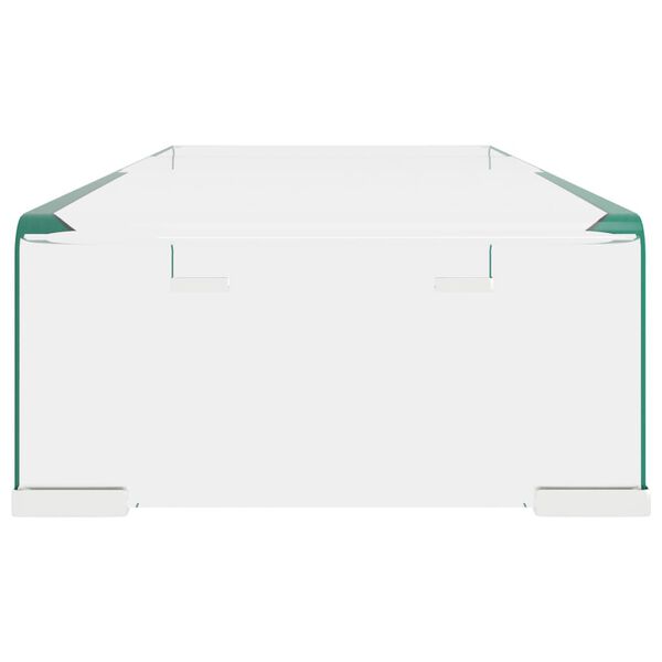 vidaXL Стойка за телевизор/монитор, стъкло, прозрачна, 60x25x11 см