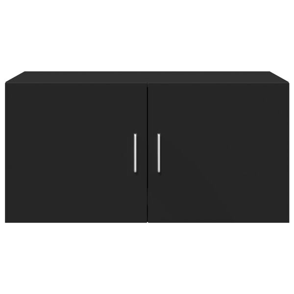 vidaXL Стенен шкаф, черен, 80x42,5x40 см, инженерно дърво