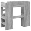 vidaXL Рамка за двуетажно легло с бюро Сив Сонома 75 x 190 cm