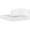 vidaXL Рамка за легло с чекмедже Бял 180 x 200 cm Инженерна дървесина