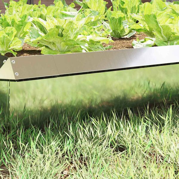 vidaXL Оградка за охлюви 4 pcs Сребрист 50 x 3,5 x 25 см