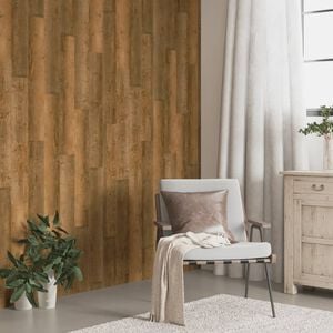 vidaXL Стенни панели, с вид на дърво, кафяви, PVC, 4,12 м&sup2;
