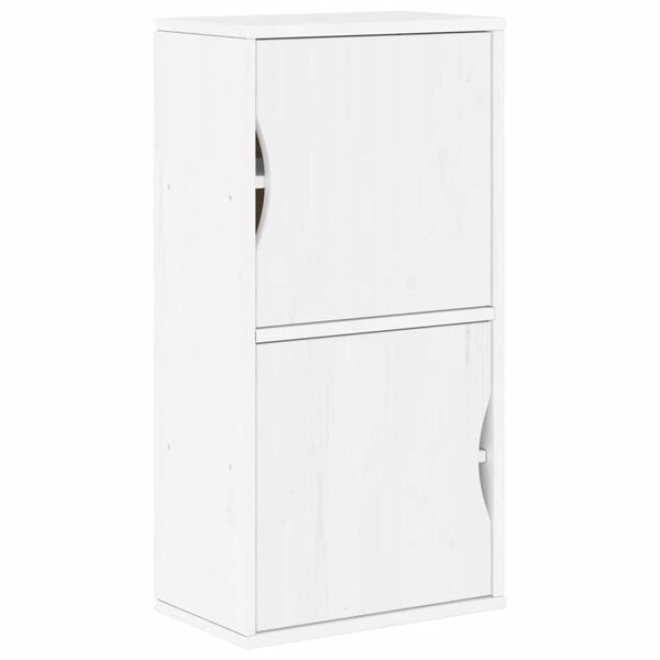 vidaXL Страничен шкаф ODDA White 40x24x79 cm Масивна дървесина Бор