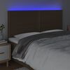vidaXL LED горна табла за легло, тъмнокафява,180x5x118/128 см, плат