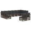 vidaXL Градински Софа Комплект 12 pcs Сиво полиратан