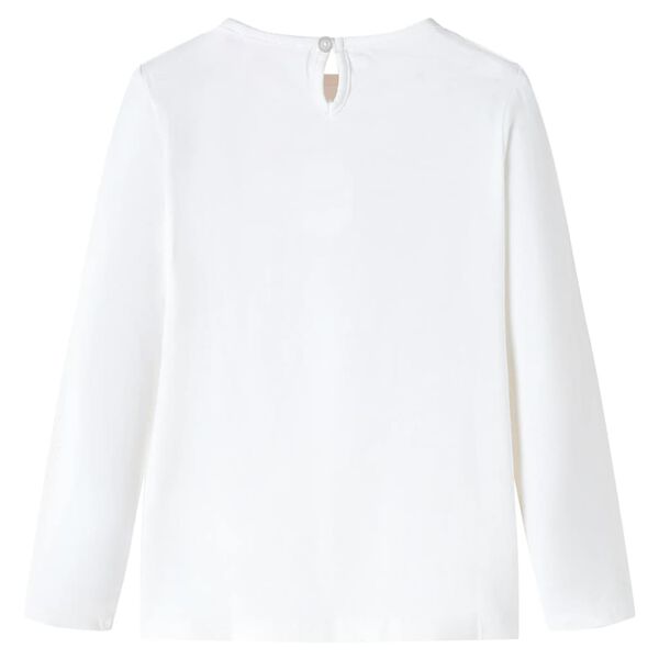 Детска тениска с дълъг ръкав, екрю, 104