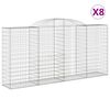 vidaXL Габионни кошници арка 8 бр 300x50x140/160 см поцинковано желязо