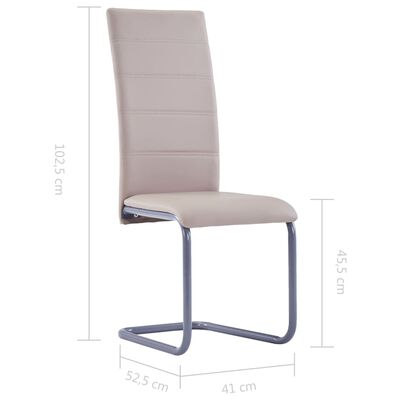 vidaXL Конзолни трапезни столове, 6 бр, капучино, изкуствена кожа