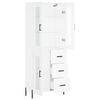 vidaXL Висок шкаф, бял, 69,5x34x180 см, инженерно дърво