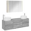 vidaXL Комплект мебели за баня 4 pcs Сив Сонома