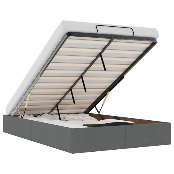 vidaXL Османска рамка за легло без матрак, тъмносив, 120x190 см, плат