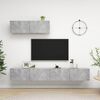 vidaXL ТВ шкафове, 3 бр, бетонно сиви, инженерно дърво