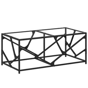 vidaXL Маса за кафе с прозрачен стъклен плот 98,5x50x41 см стомана
