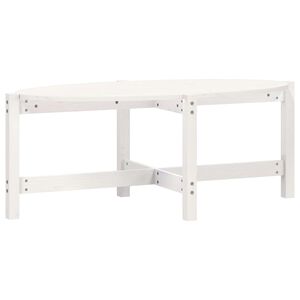 vidaXL Кафе маса, бяла, 118x63x45 см, борово дърво масив