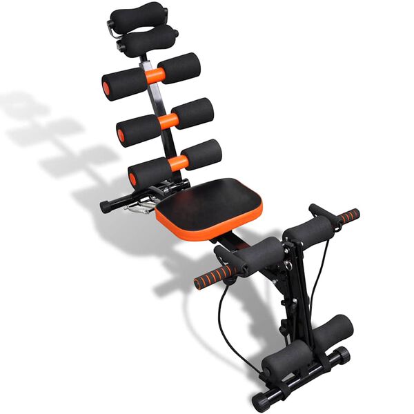 vidaXL L-образен Тонер за Корем Черно и оранжево 117 x 34 x 96 см