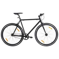 vidaXL Велосипед с фиксирана предавка, черен, 700c, 59 см