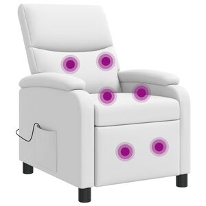vidaXL Стол с масаж Бяло Изкуствена