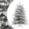 vidaXL Изкуствена коледна елха с шарнири и флокиран сняг 180 см