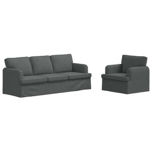 vidaXL Комплект дивани 2 pcs Тъмен сив 144 x 80 x 85 см текстил