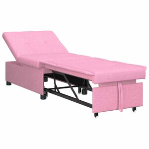 vidaXL Разтегателен диван с матрак Розово 194 x 50 x 82 см текстил