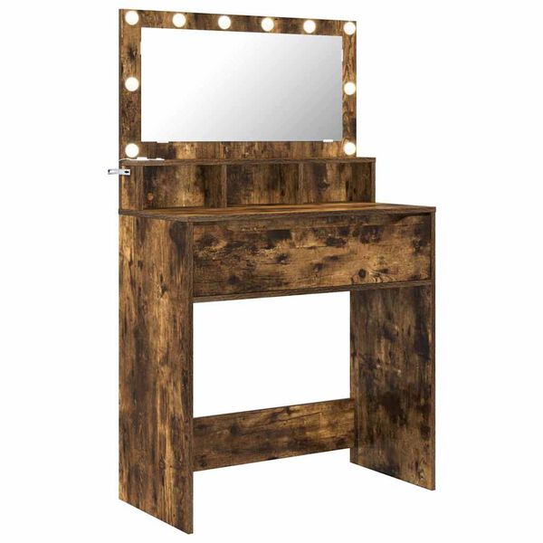 vidaXL Тоалетки за спалня Димян дъб 80 x 39,6 x 135 см Инженерно дърво