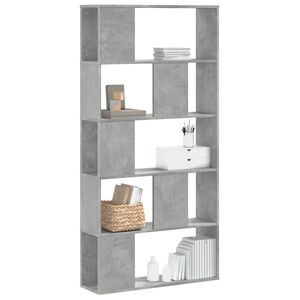 vidaXL Етажерка 5 рафта бетонно сив 80,5x23,5x162,5 см инженерно дърво