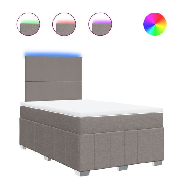 vidaXL Боксспринг легло с матрак, таупе, 120x190 см, плат