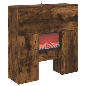 vidaXL Електрическа камина Опушен дъб 75 x 24,5 x 75 cm