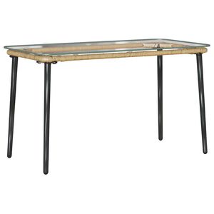 vidaXL Градинска маса Естествен 80 x 40 x 45 см полиратан