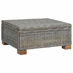 vidaXL Масичка за кафе GENDT Натурален ратан Кубу сив 67 x 60 x 30 см