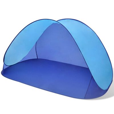 vidaXL Плажна палатка за открито, сгъваем сенник, светлосиня