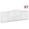 vidaXL Габионни кошници арка 7 бр 400x50x120/140 см поцинковано желязо