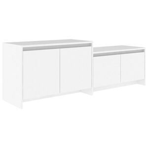vidaXL ТВ шкаф, бял, 146,5x35x50 см, инженерно дърво