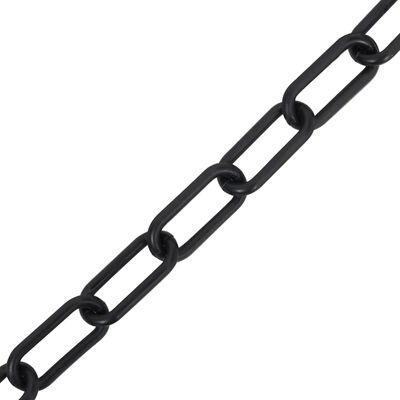vidaXL Предупредителна верига, черна, 100 м, Ø6 мм, пластмаса