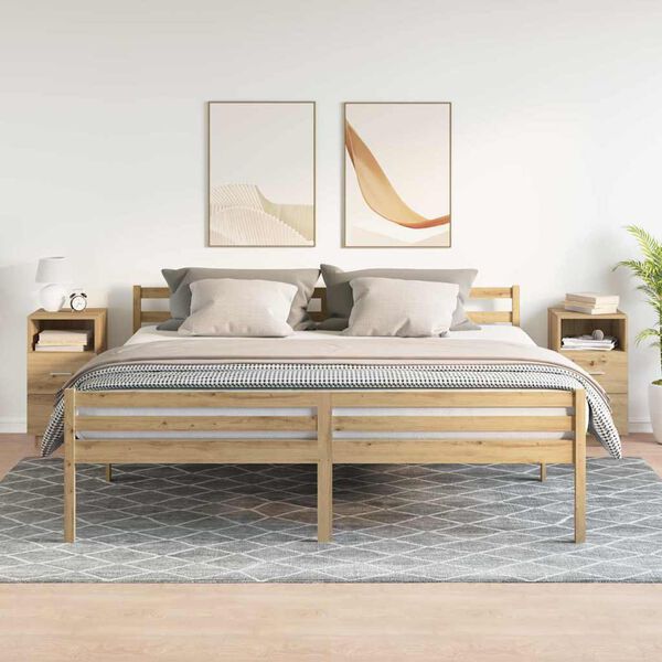 vidaXL Нощни шкафчета, 2 бр, с 2 чекмеджета, дъб артизан, 36x36x68 см