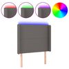 vidaXL LED горна табла за легло, сива, 103x16x118/128 см